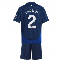 Dětský fotbalový dres Manchester United Victor Lindelof #2 2024-25 Venkovní Krátký Rukáv (+ trenýrky)